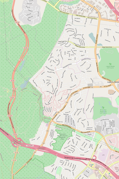 Detailed Editable Vector Map of  Aliso Viejo