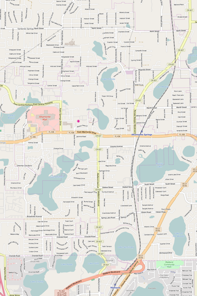 Detailed Editable Vector Map of  Altamonte Springs