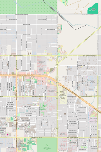 Detailed Editable Vector Map of  Apache Junction