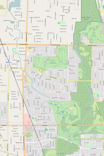 Detailed Editable Vector Map of  Glenview