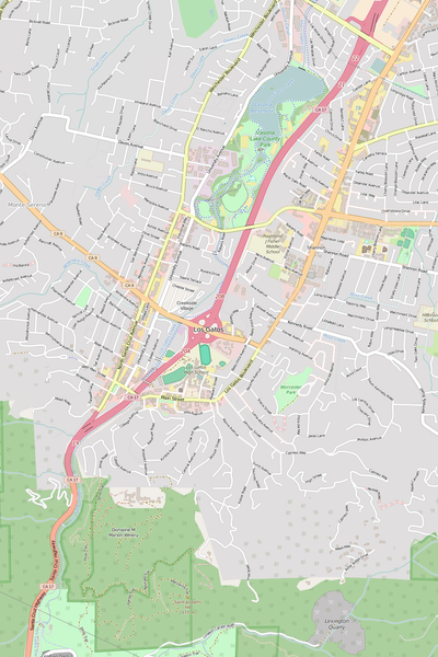 Detailed Editable Vector Map of  Los Gatos