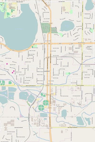 Detailed Editable Vector Map of  Loveland