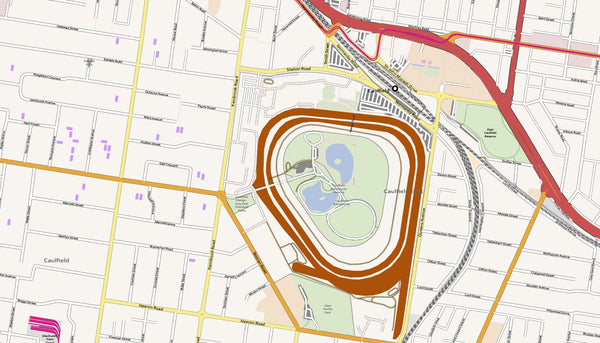 Editable City Map of East Melbourne Australia