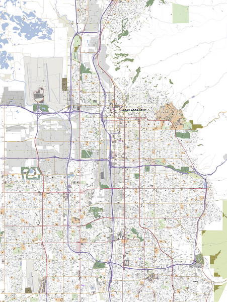 Editable City Map of Salt Lake City