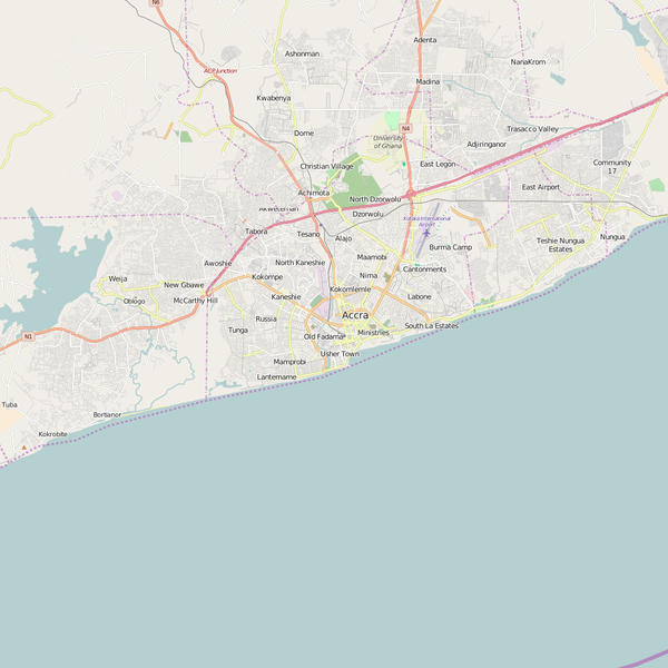 Editable City Map of Accra
