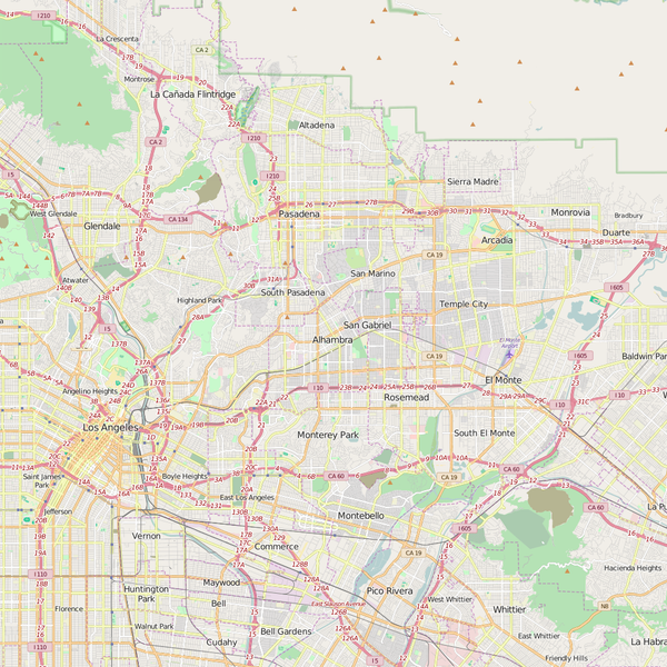 Editable City Map of Alhambra, CA