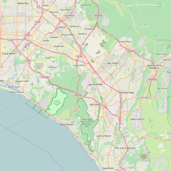 Editable City Map of Aliso Viejo, CA