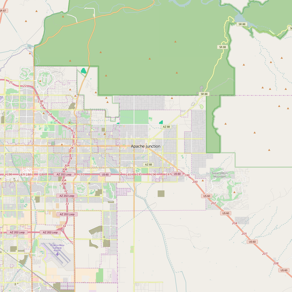 Editable City Map of Apache Junction, AZ