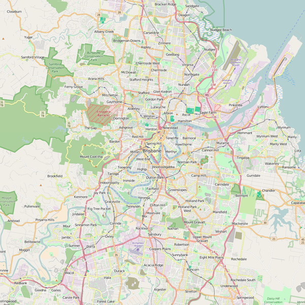 Editable City Map of Brisbane