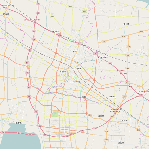 Editable City Map of Changzhou