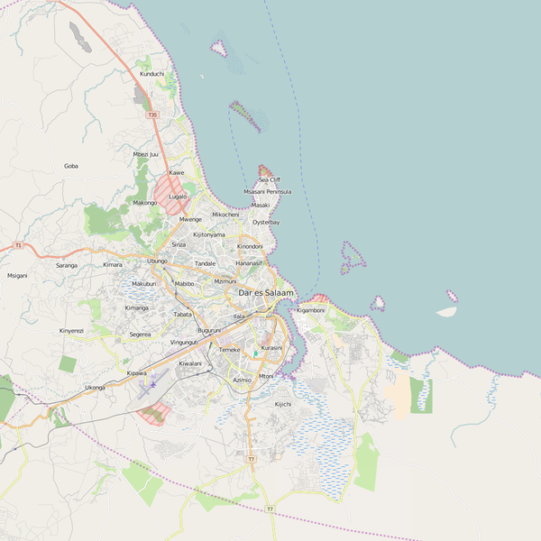 Editable City Map of Dar es Salaam