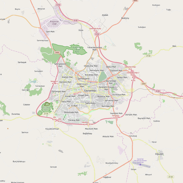 Editable City Map of Gaziantep