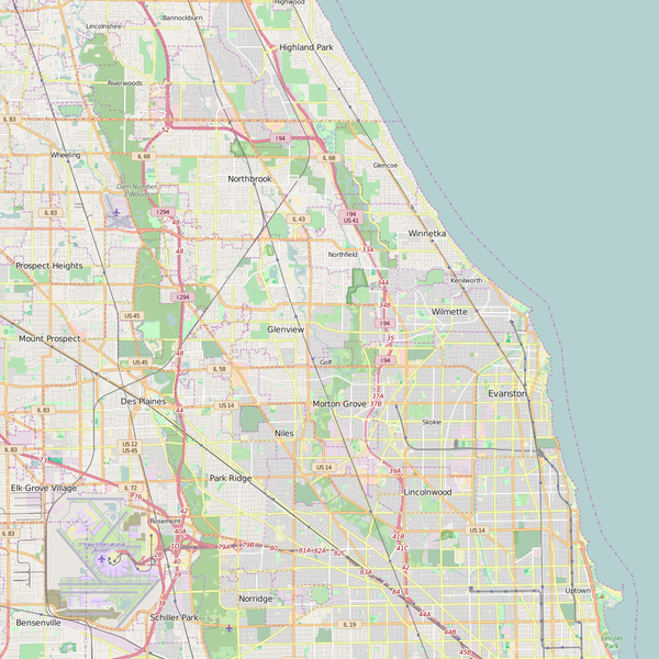 Editable City Map of Glenview, IL