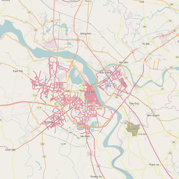 Editable City Map of Ha Noi
