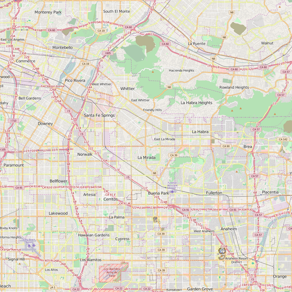 Editable City Map of La Mirada, CA