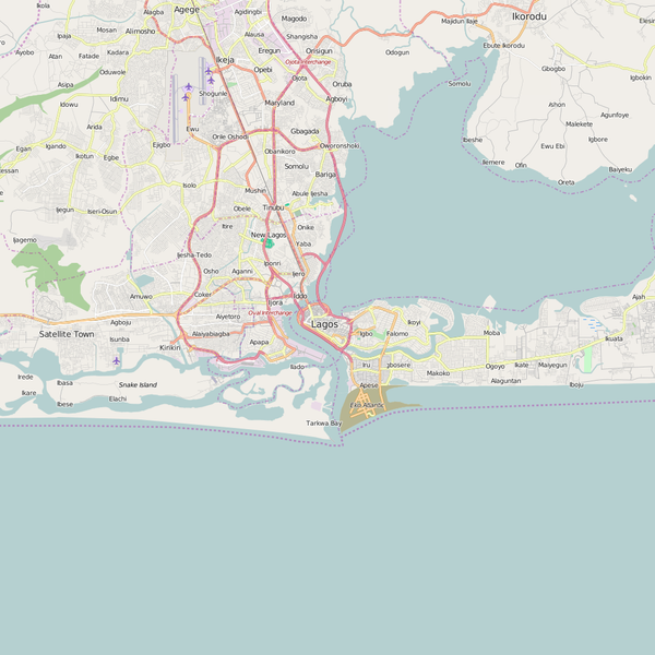 Editable City Map of Lagos