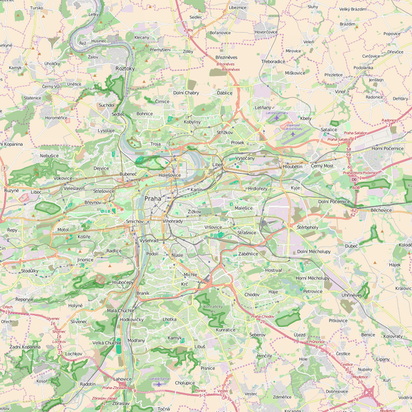 Editable City Map of Prague