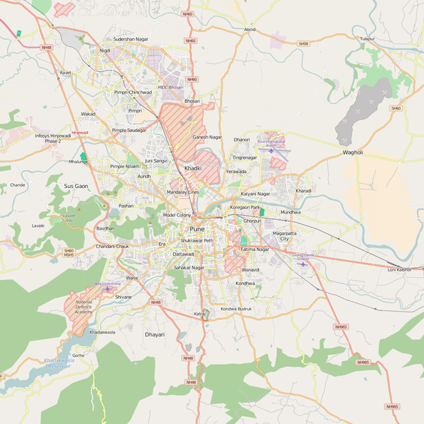 Editable City Map of Pune