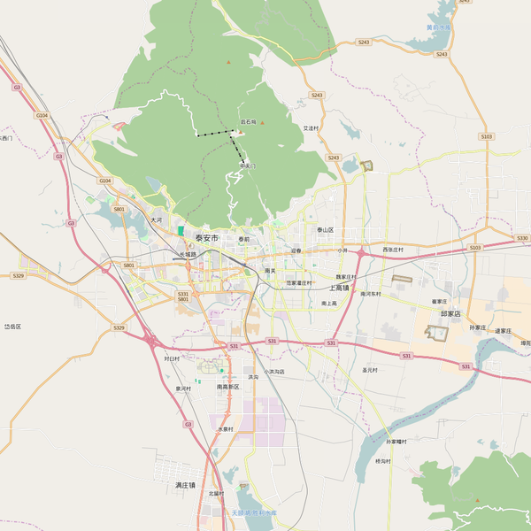 Editable City Map of Taian