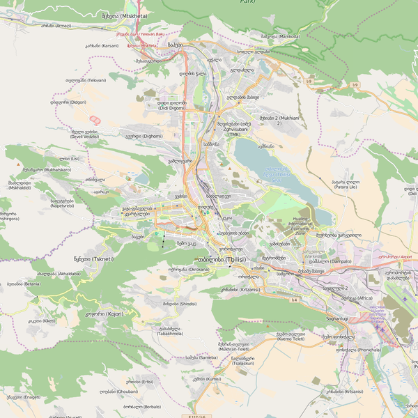 Editable City Map of Tbilisi