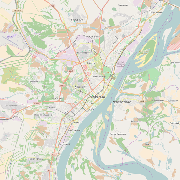 Editable City Map of Volgograd