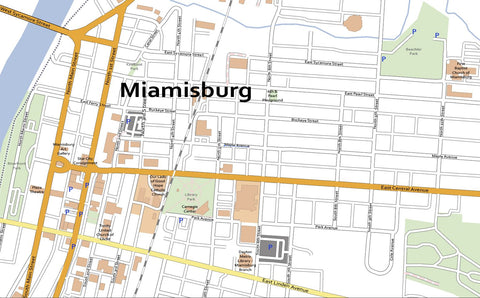 Editable City Map of Miamisburg - Ohio